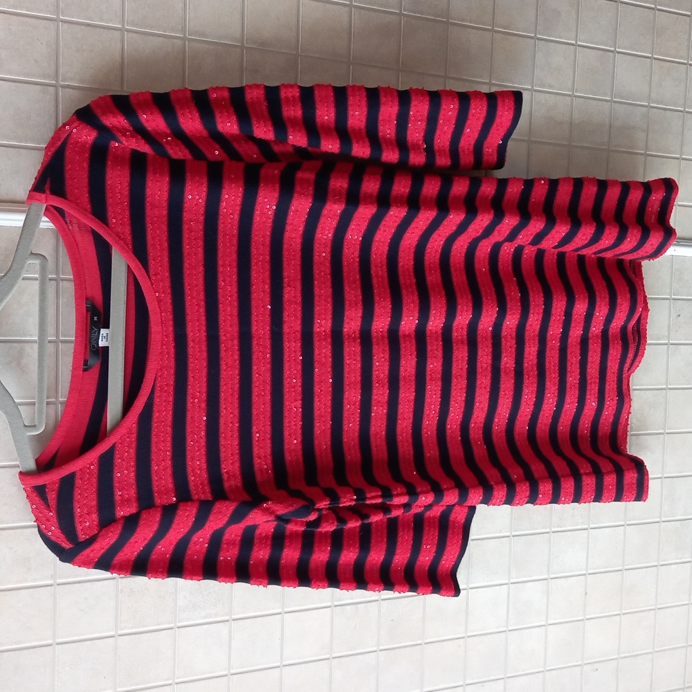 Only striped sequined top